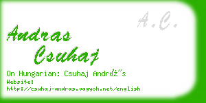 andras csuhaj business card